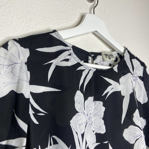 Show Me Your Mumu Black and White Floral Claudia Top Sz M - Picture 4 of 8